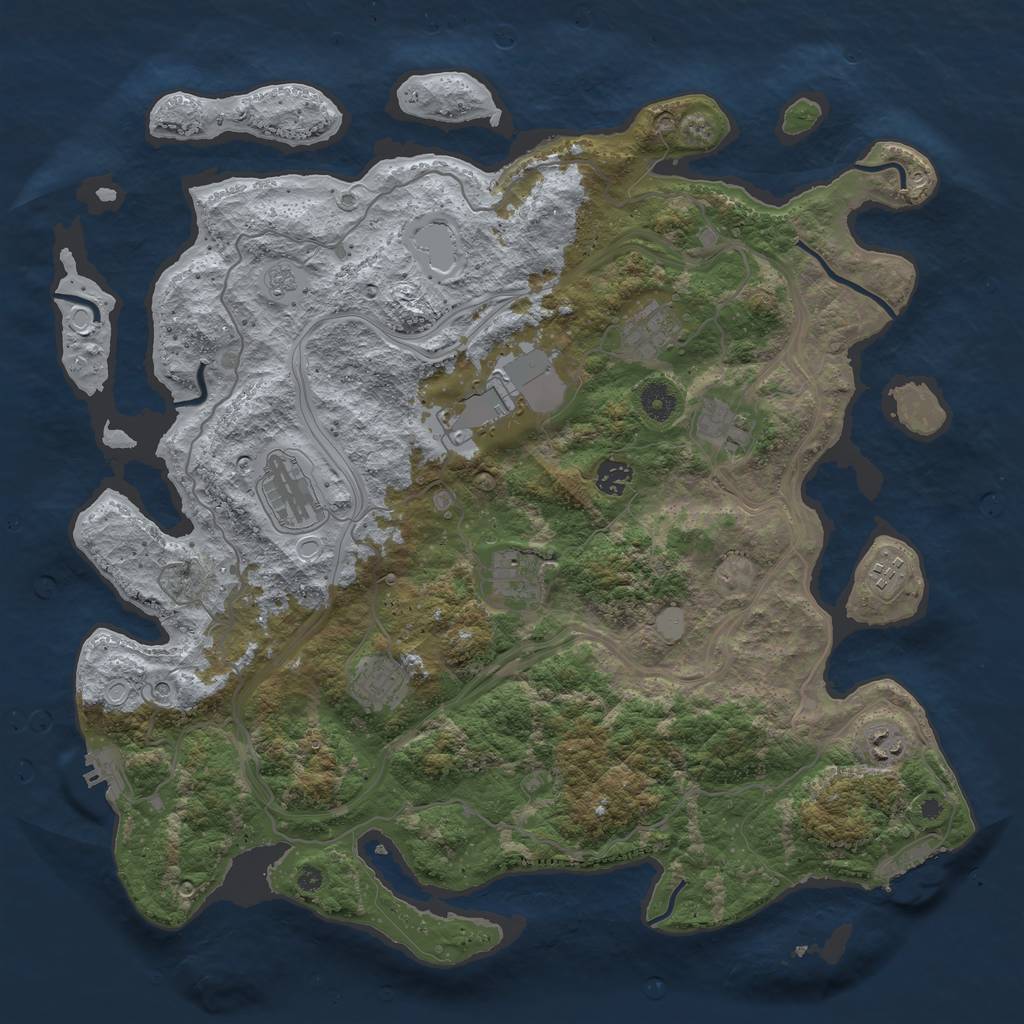 Rust Map: Procedural Map, Size: 4250, Seed: 67245712, 16 Monuments