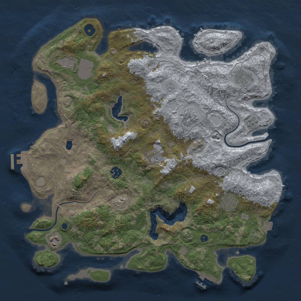 Rust Map: Procedural Map, Size: 4000, Seed: 678242417, 14 Monuments