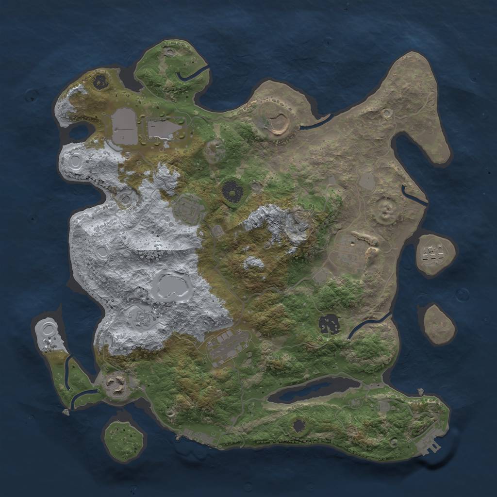 Rust Map: Procedural Map, Size: 3500, Seed: 861431082, 15 Monuments