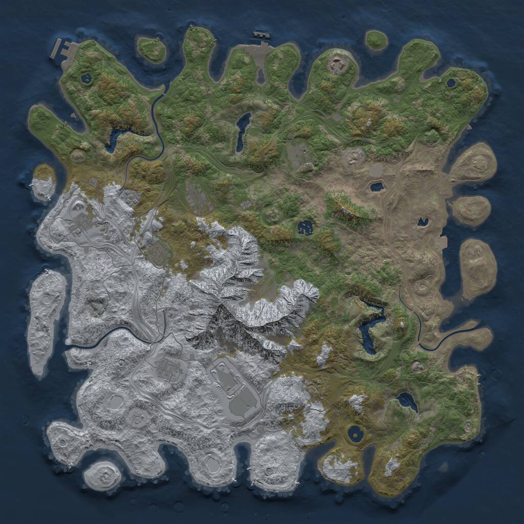 Rust Map: Procedural Map, Size: 5000, Seed: 660394854, 16 Monuments
