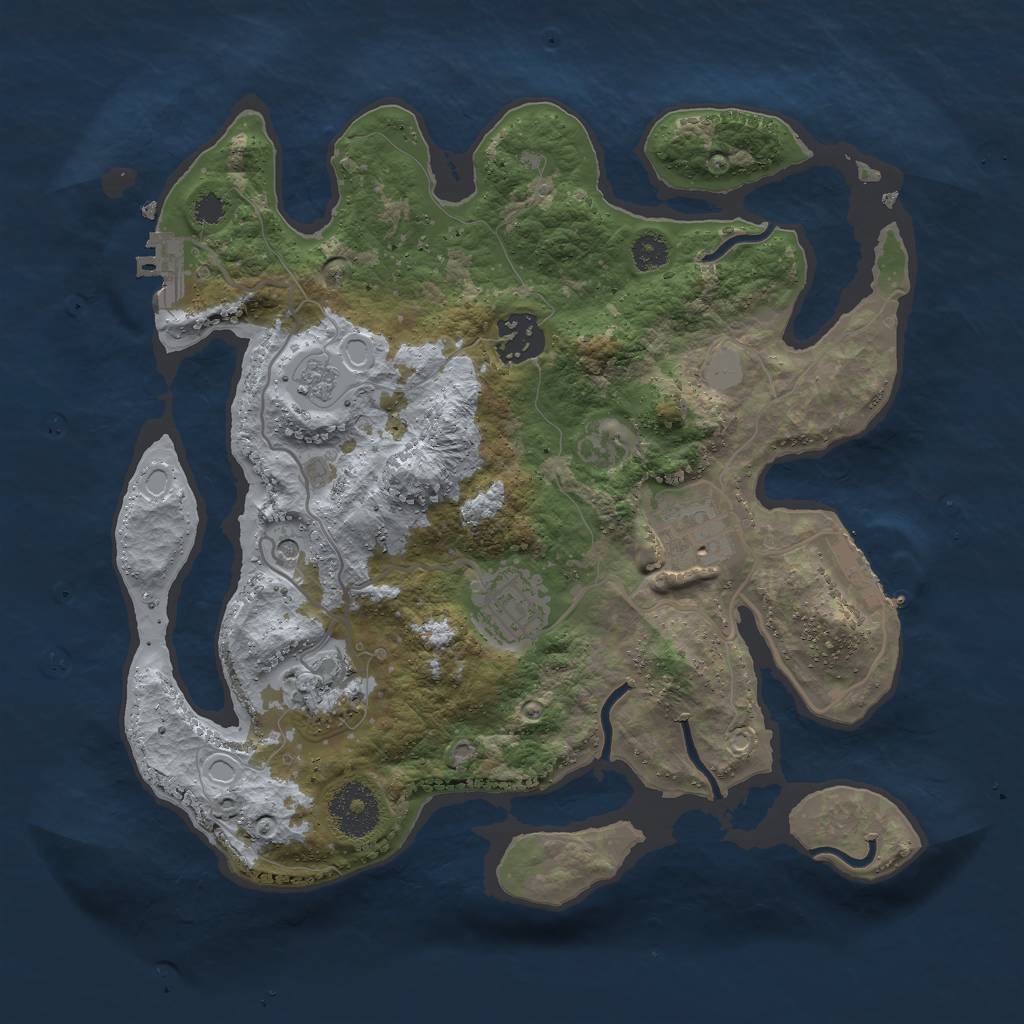 Rust Map: Procedural Map, Size: 3000, Seed: 26604, 11 Monuments