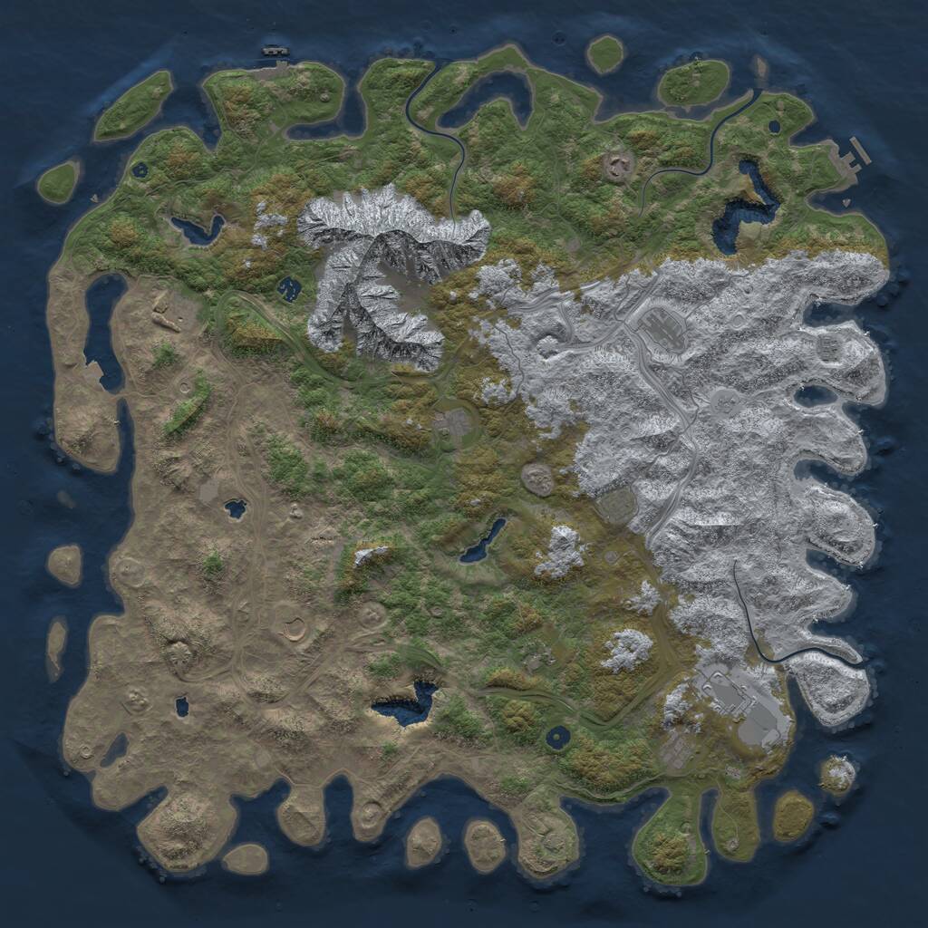 Rust Map: Procedural Map, Size: 6000, Seed: 193054440, 17 Monuments