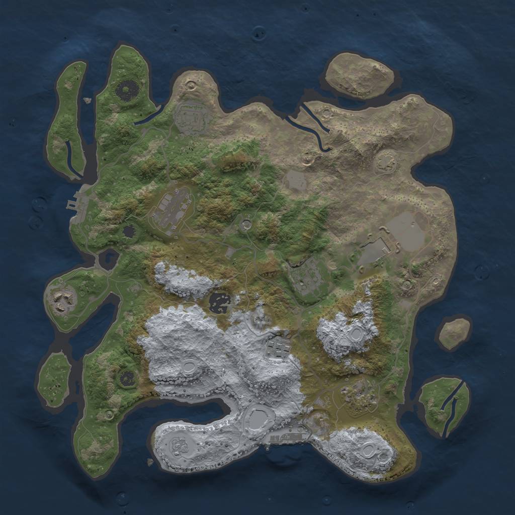 Rust Map: Procedural Map, Size: 3500, Seed: 21042023, 16 Monuments