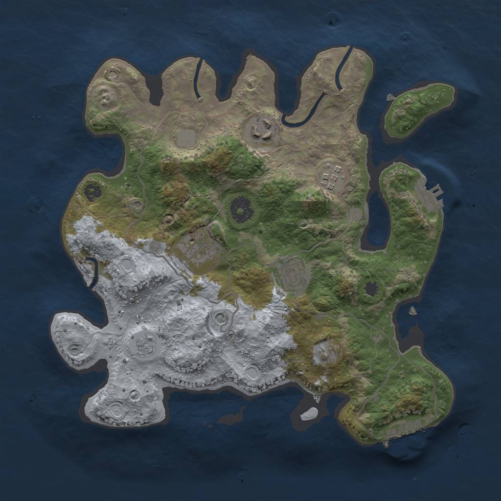 Rust Map: Procedural Map, Size: 3000, Seed: 1904624900, 11 Monuments