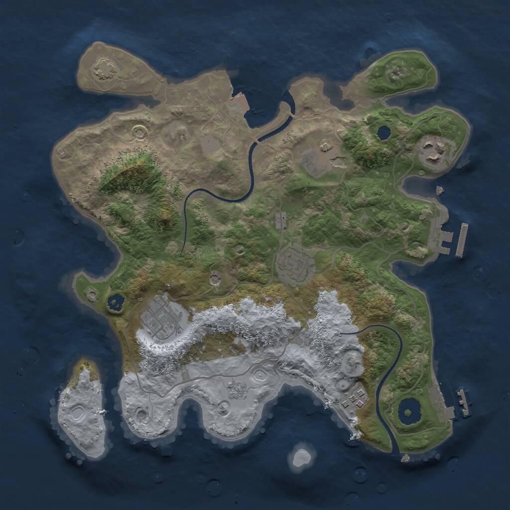 Rust Map: Procedural Map, Size: 3000, Seed: 9761, 11 Monuments