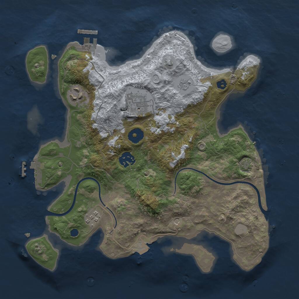 Rust Map: Procedural Map, Size: 3000, Seed: 27518, 10 Monuments