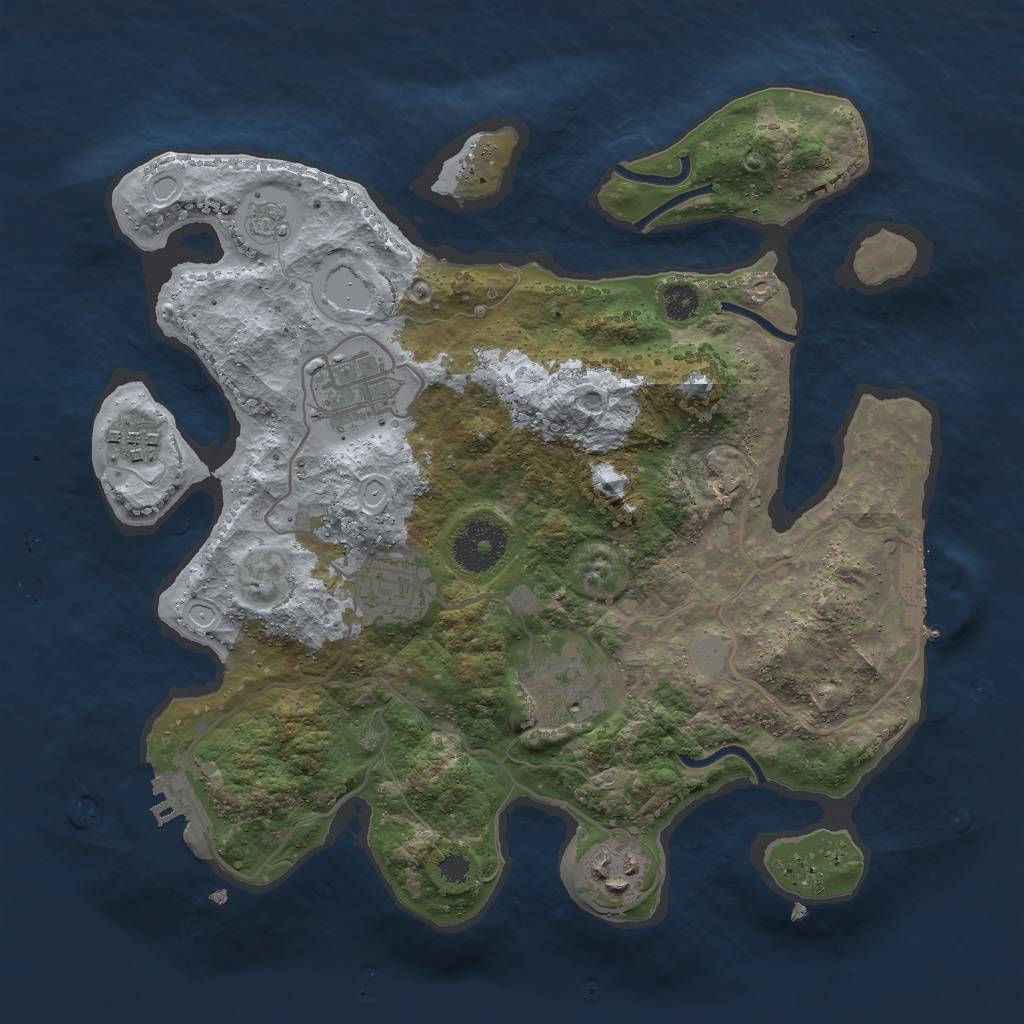 Rust Map: Procedural Map, Size: 3000, Seed: 22186, 11 Monuments