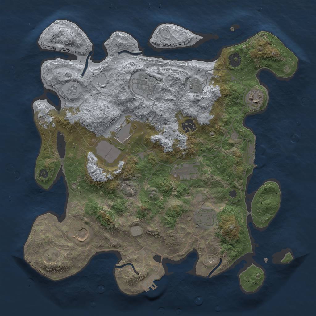 Rust Map: Procedural Map, Size: 3500, Seed: 1882979654, 15 Monuments
