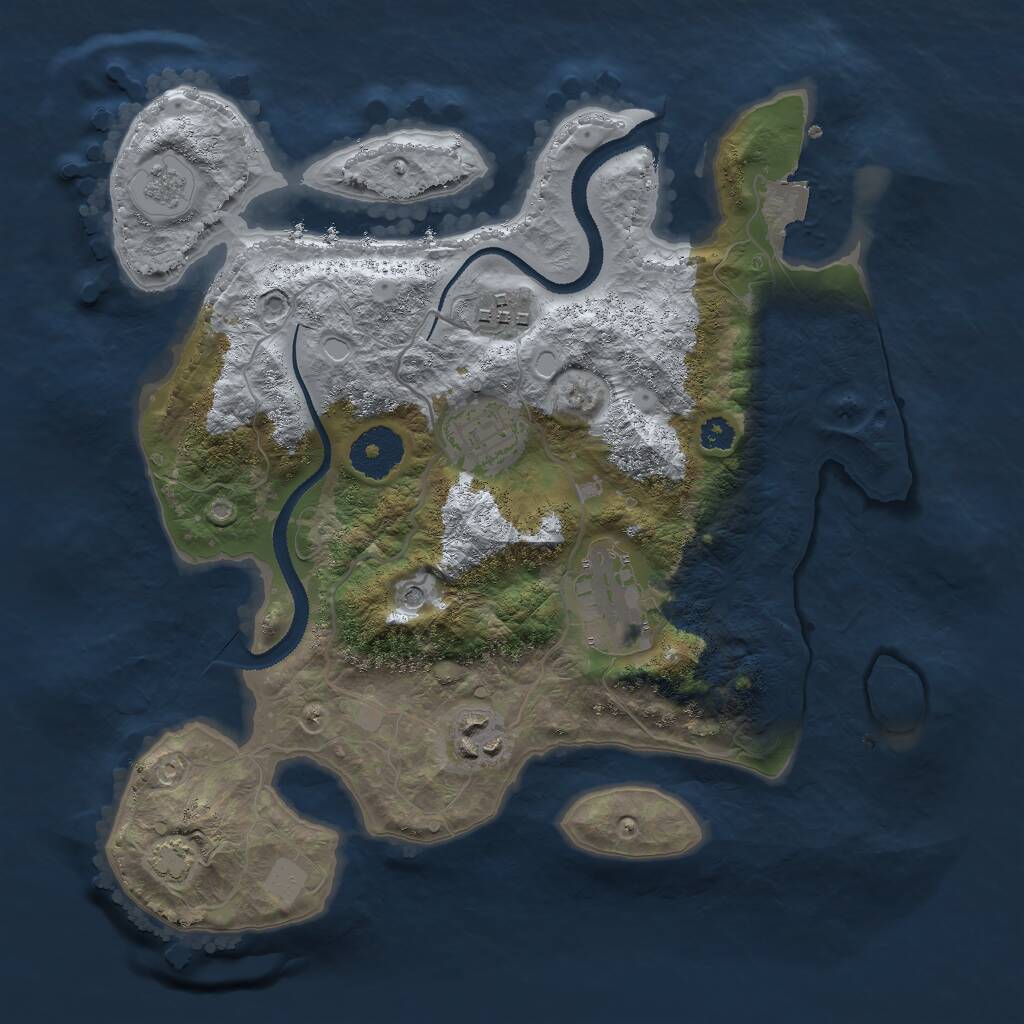 Rust Map: Procedural Map, Size: 3000, Seed: 4965, 8 Monuments
