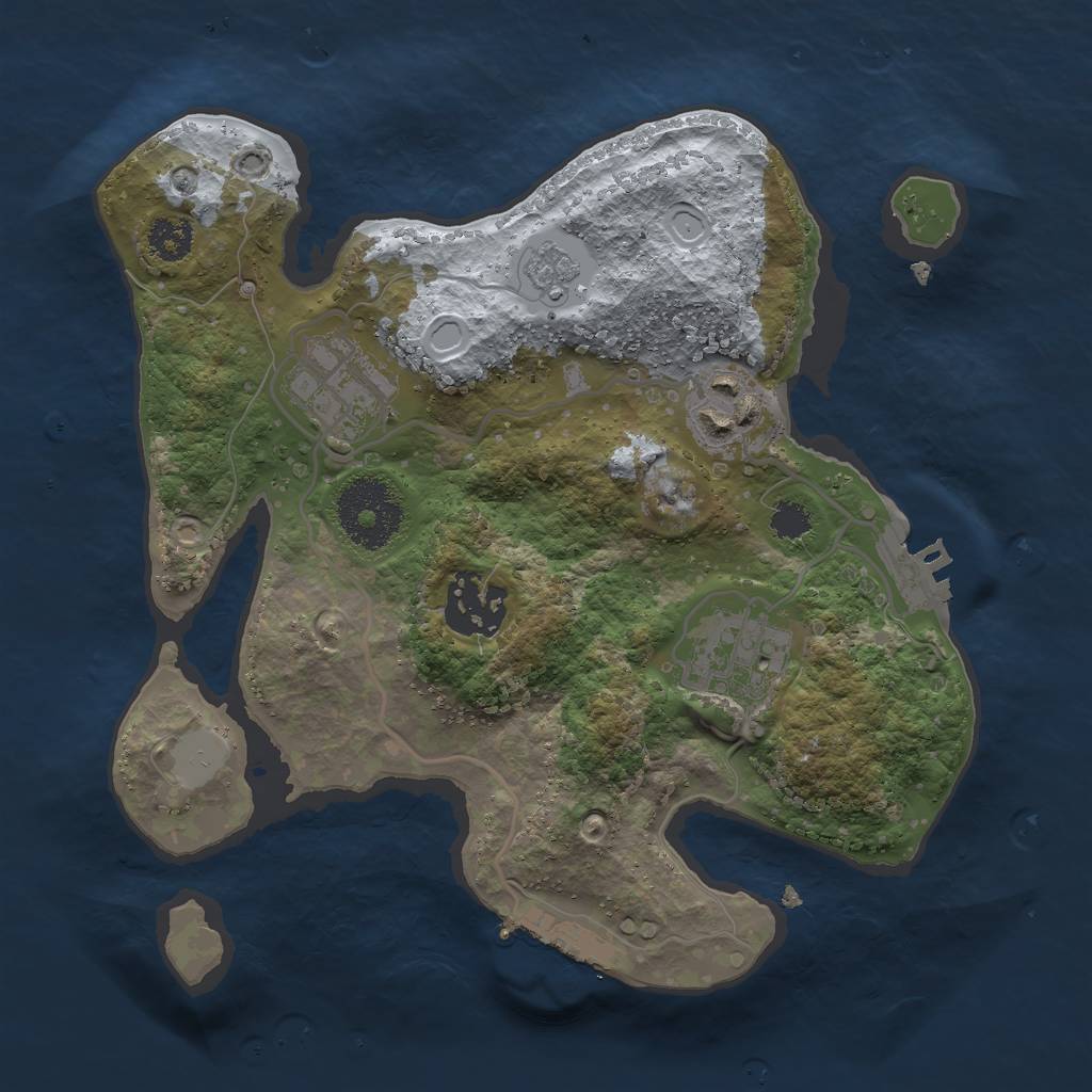 Rust Map: Procedural Map, Size: 2500, Seed: 6452, 10 Monuments