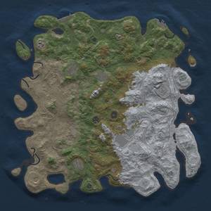 Thumbnail Rust Map: Procedural Map, Size: 4550, Seed: 1444444443, 17 Monuments