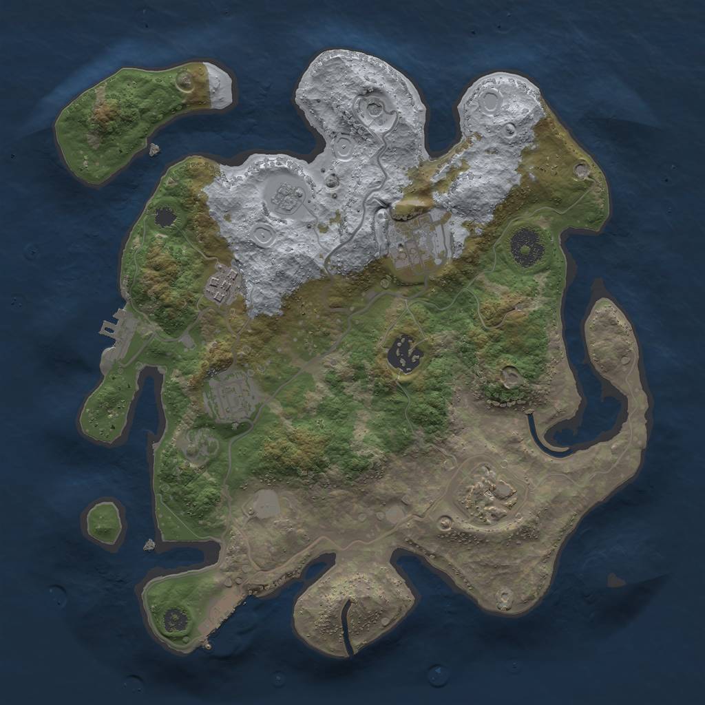 Rust Map: Procedural Map, Size: 3000, Seed: 31527, 12 Monuments