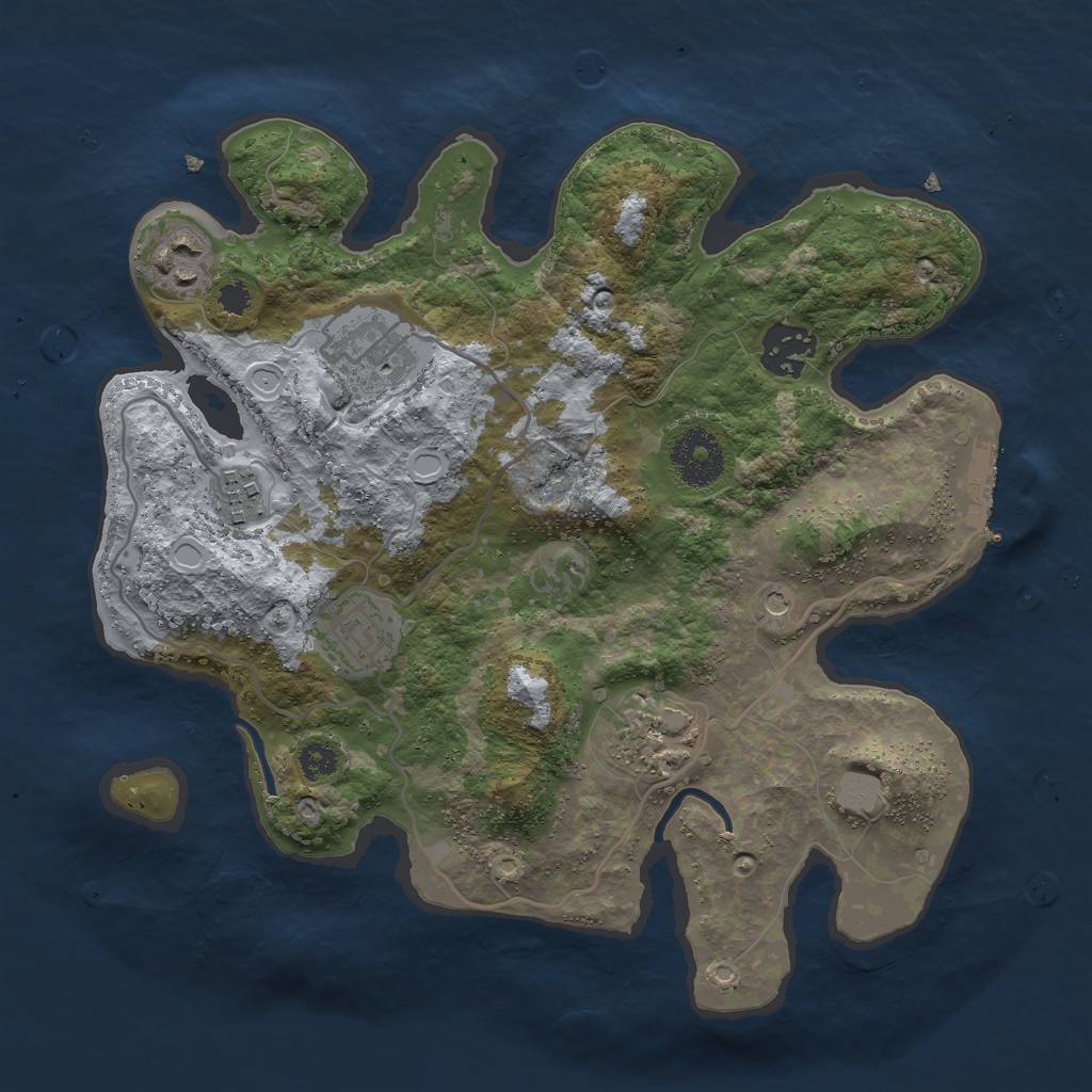 Rust Map: Procedural Map, Size: 3000, Seed: 31046, 11 Monuments