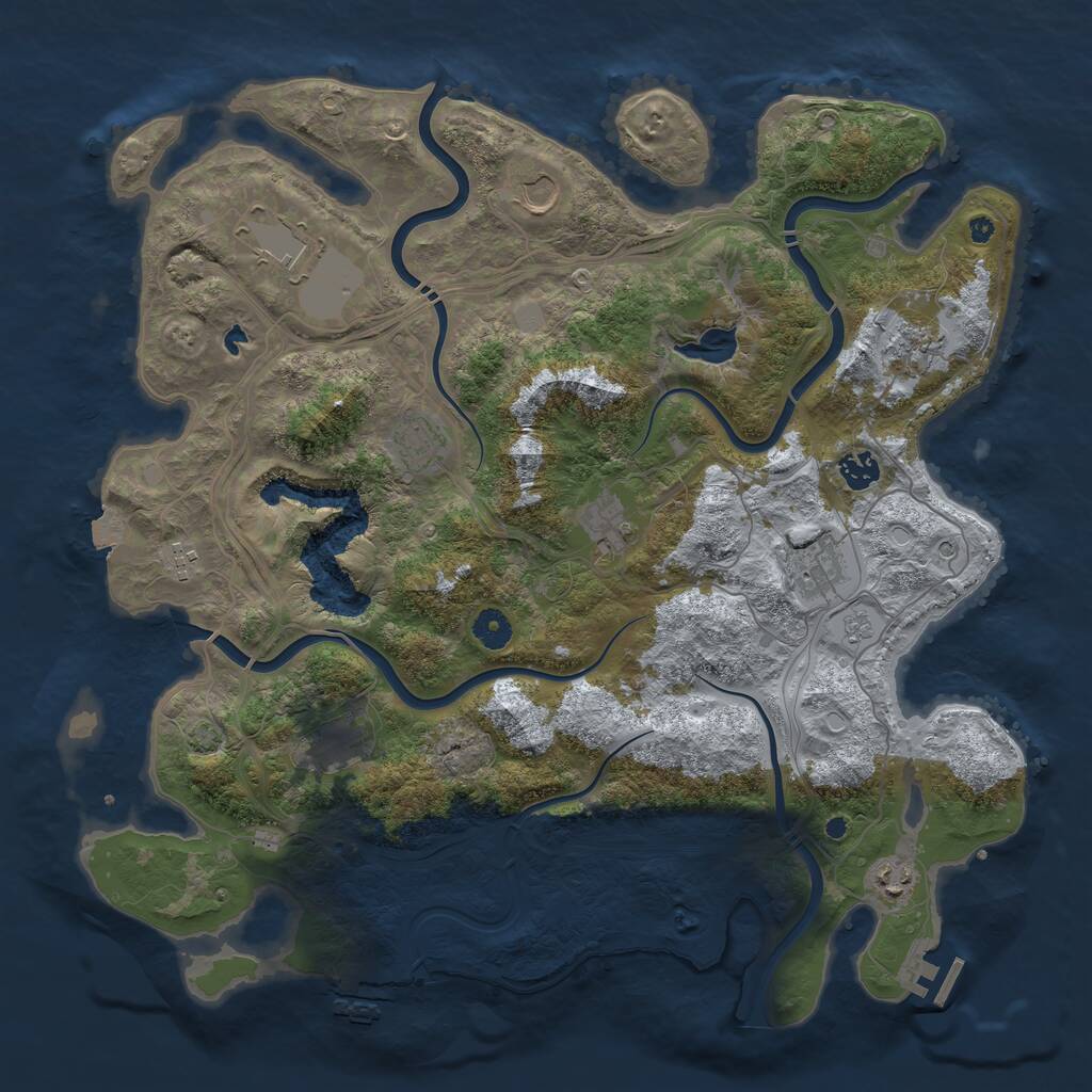 Rust Map: Procedural Map, Size: 4250, Seed: 997328077, 16 Monuments