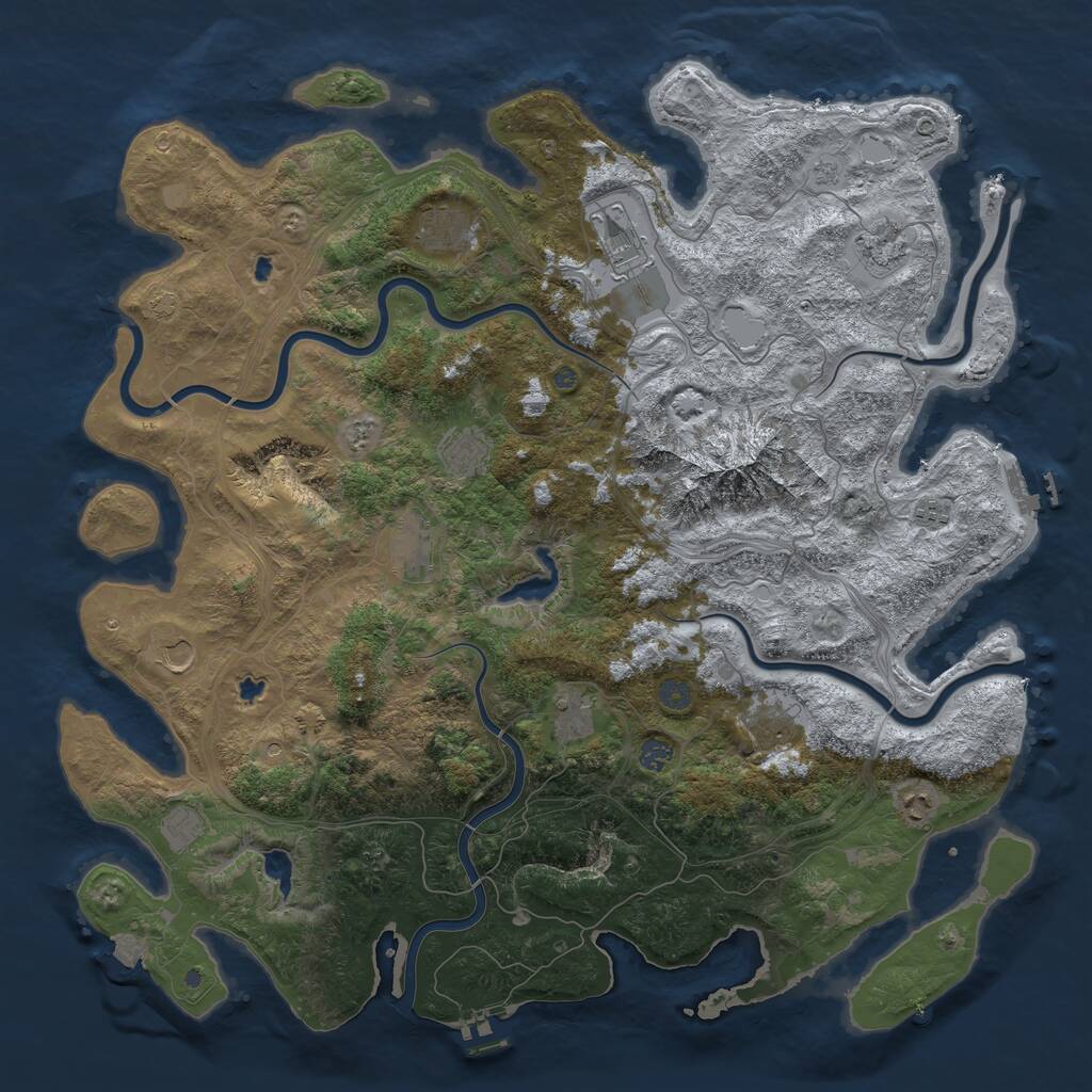 Rust Map: Procedural Map, Size: 5000, Seed: 5798, 19 Monuments