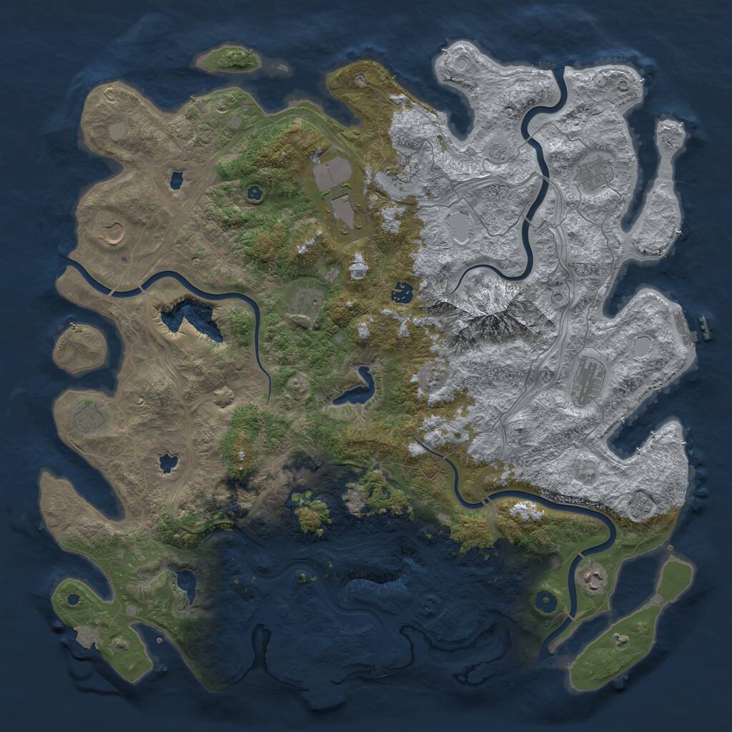 Rust Map: Procedural Map, Size: 5000, Seed: 5798, 17 Monuments