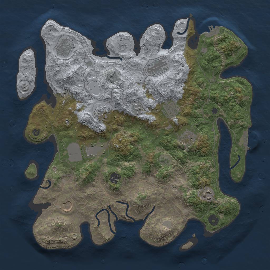Rust Map: Procedural Map, Size: 3750, Seed: 1515012086, 17 Monuments