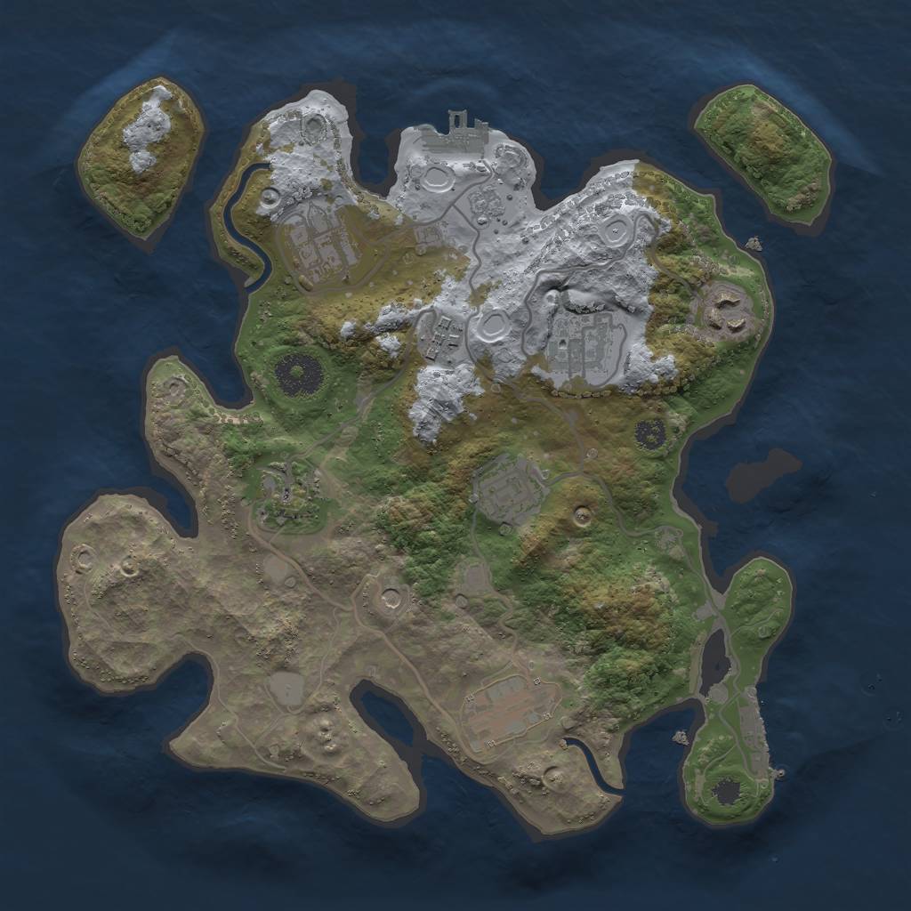 Rust Map: Procedural Map, Size: 3000, Seed: 17182, 14 Monuments