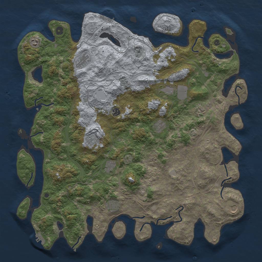 Rust Map: Procedural Map, Size: 4800, Seed: 1792841449, 18 Monuments