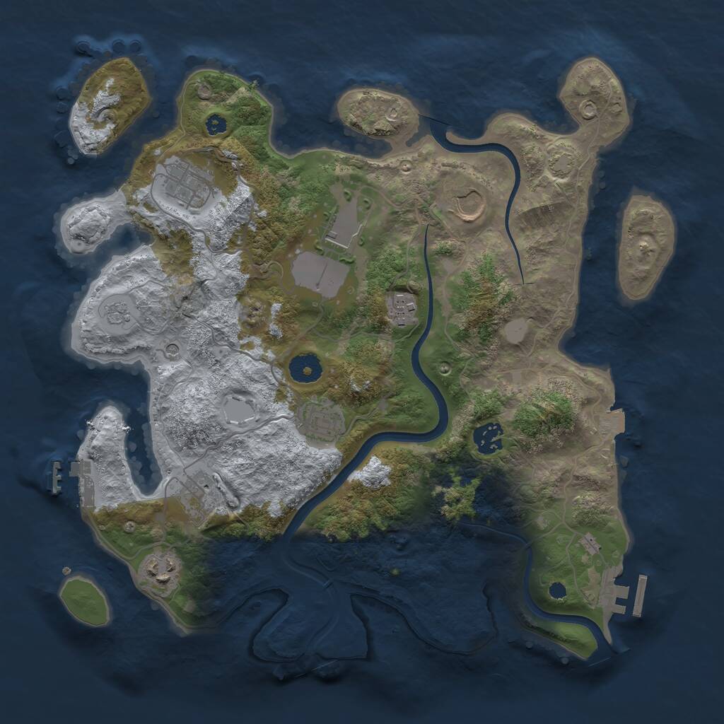 Rust Map: Procedural Map, Size: 3500, Seed: 478068, 14 Monuments