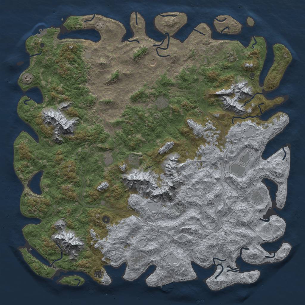 Rust Map: Procedural Map, Size: 6000, Seed: 678903, 18 Monuments