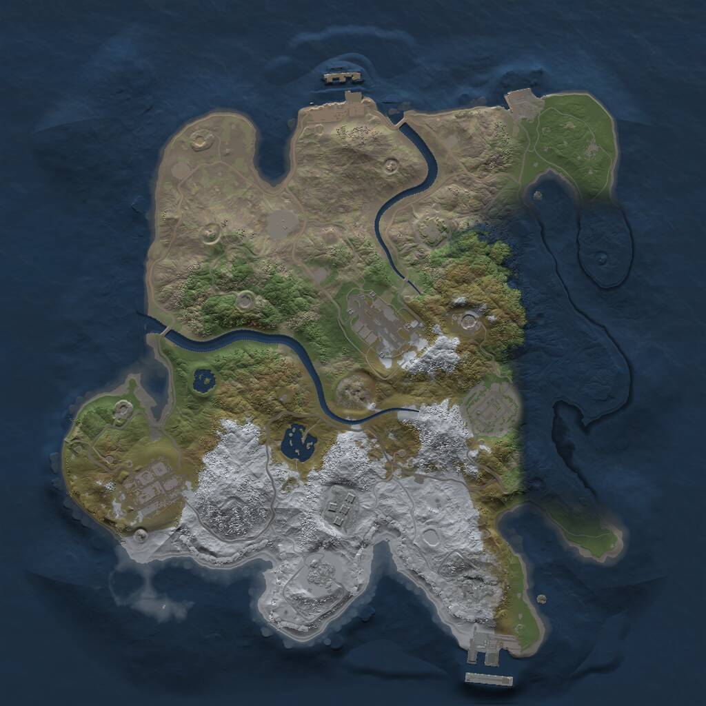 Rust Map: Procedural Map, Size: 3000, Seed: 4227, 11 Monuments