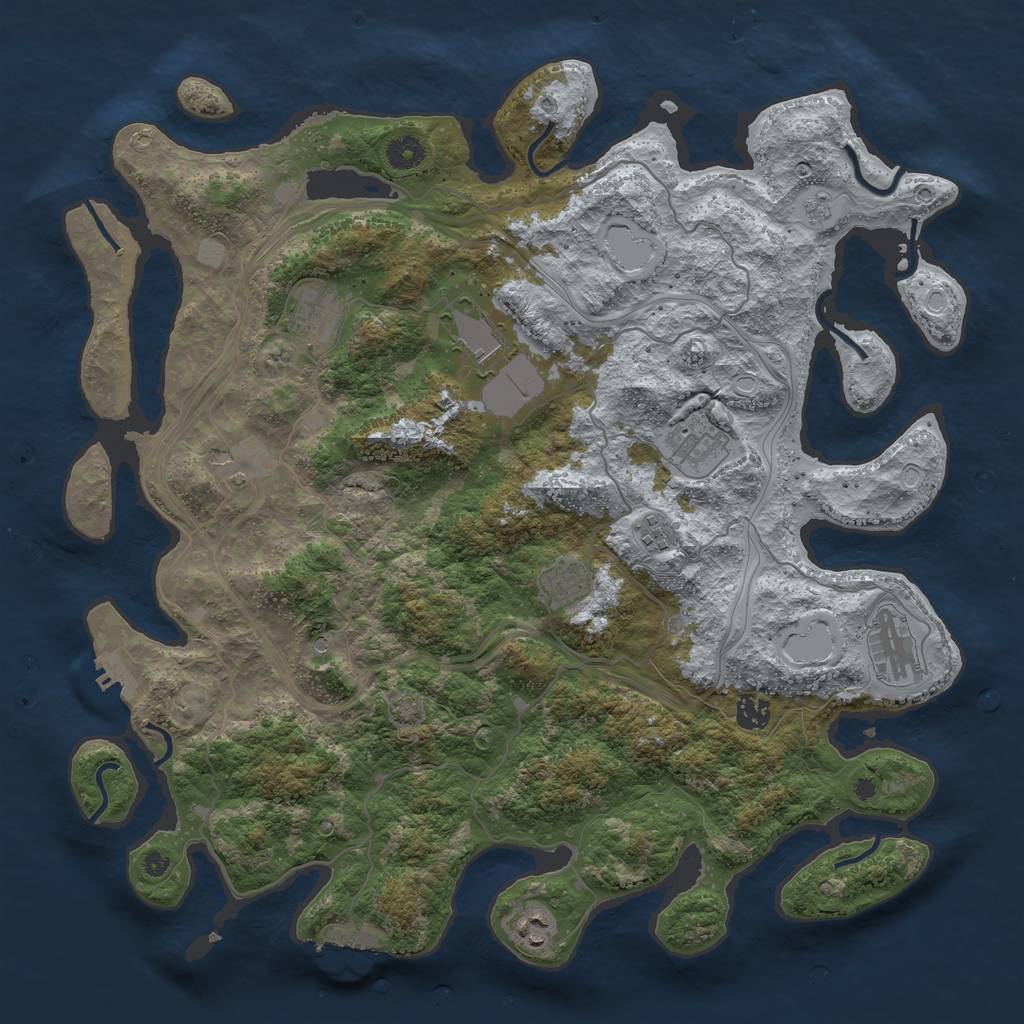 Rust Map: Procedural Map, Size: 4250, Seed: 103851391, 17 Monuments
