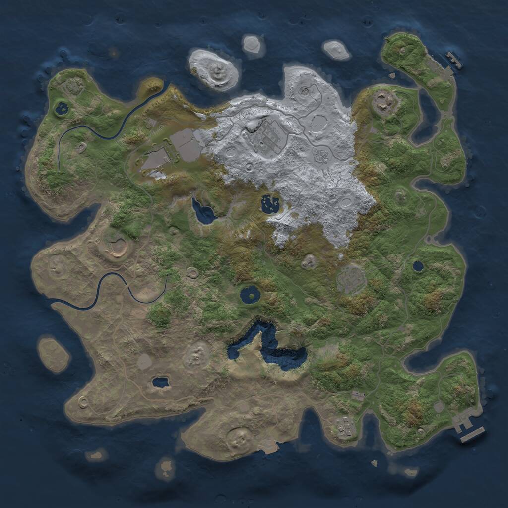 Rust Map: Procedural Map, Size: 4000, Seed: 1483743081, 13 Monuments