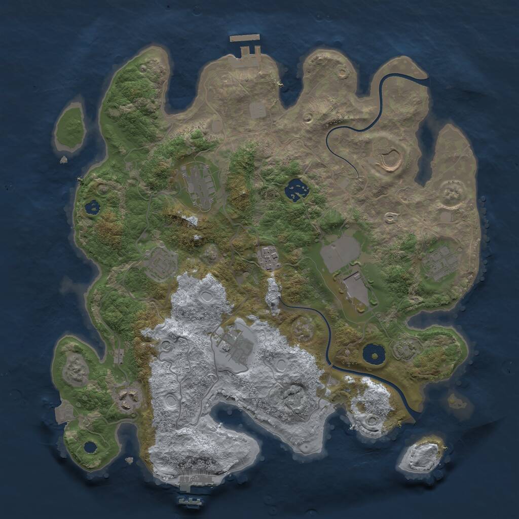 Rust Map: Procedural Map, Size: 3500, Seed: 5926813, 14 Monuments