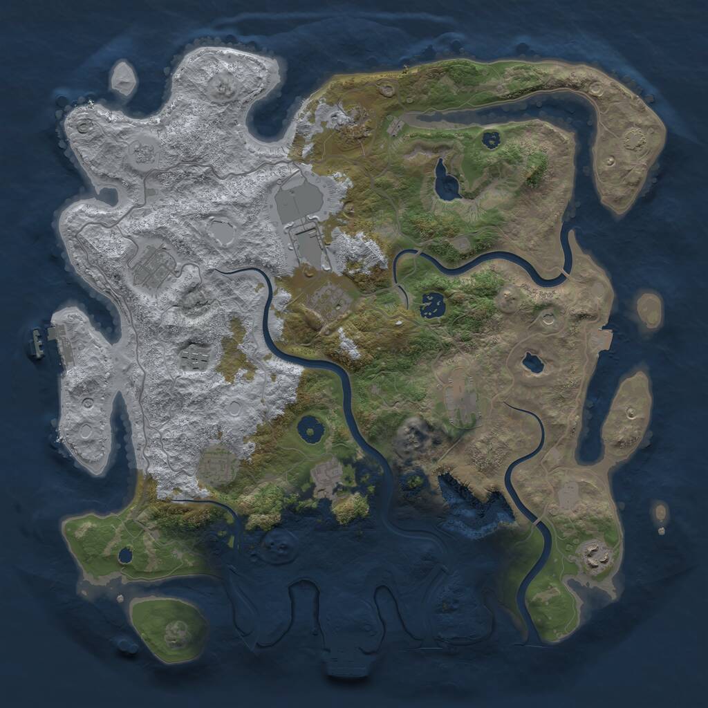 Rust Map: Procedural Map, Size: 4000, Seed: 1550596486, 16 Monuments