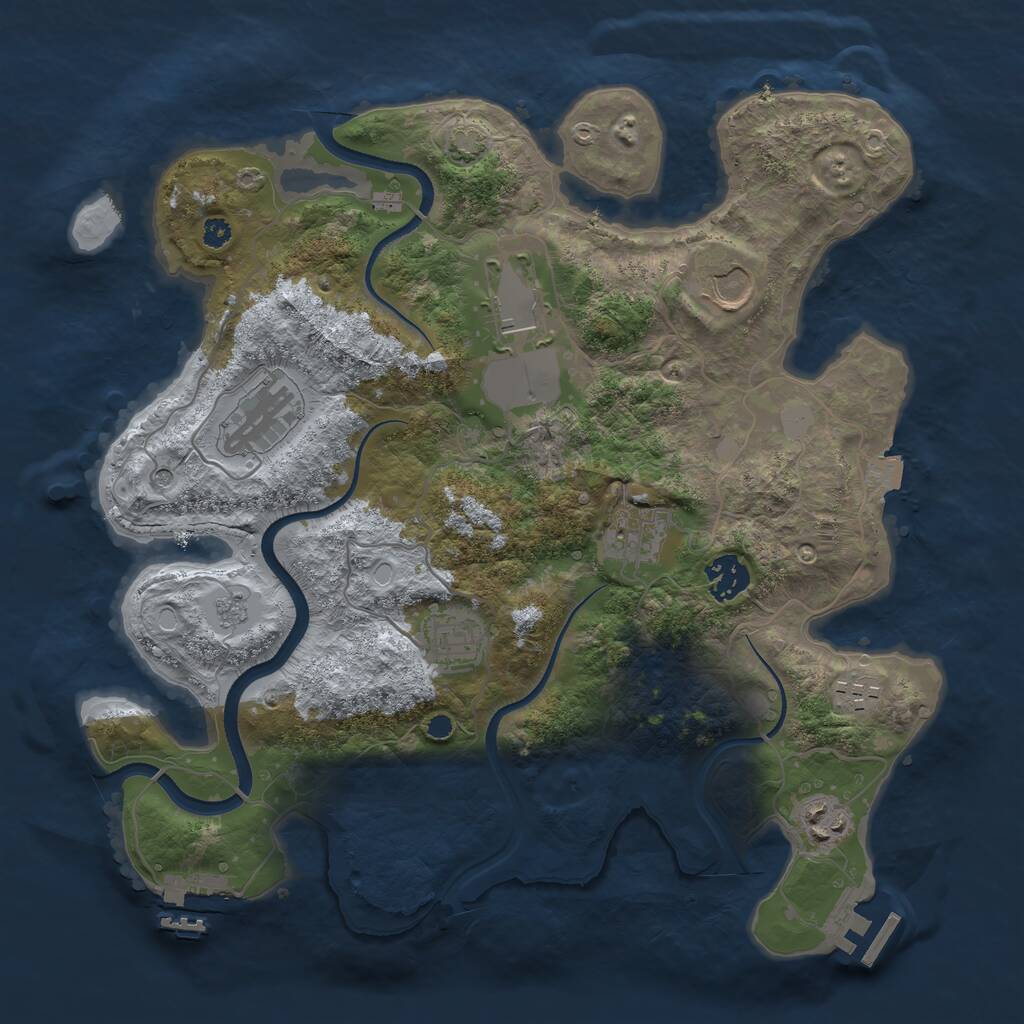 Rust Map: Procedural Map, Size: 3500, Seed: 546752, 14 Monuments