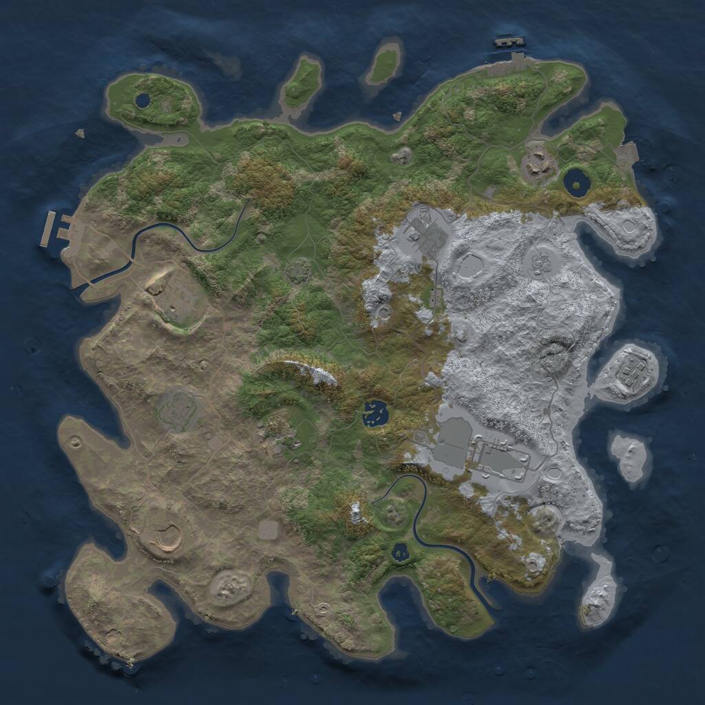 Rust Map: Procedural Map, Size: 3900, Seed: 960954, 15 Monuments
