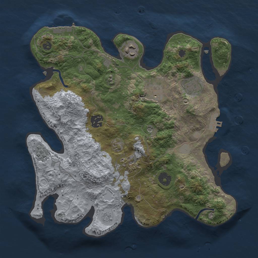 Rust Map: Procedural Map, Size: 3000, Seed: 778, 13 Monuments