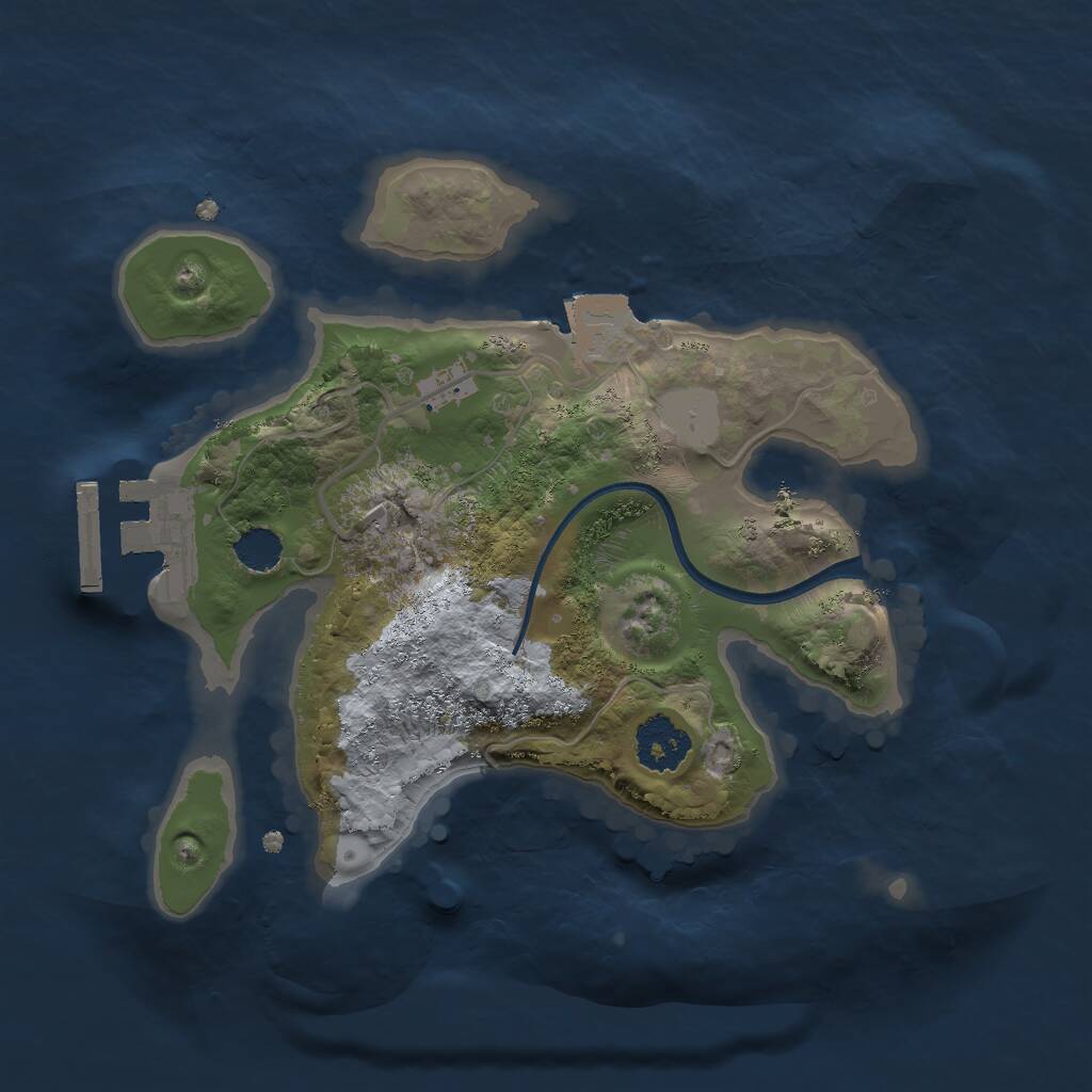 Rust Map: Procedural Map, Size: 2000, Seed: 1973299295, 2 Monuments