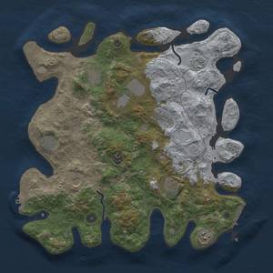 Thumbnail Rust Map: Procedural Map, Size: 4000, Seed: 1267893456, 17 Monuments