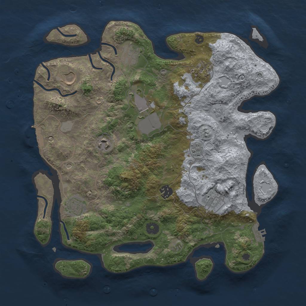 Rust Map: Procedural Map, Size: 3550, Seed: 161530, 16 Monuments