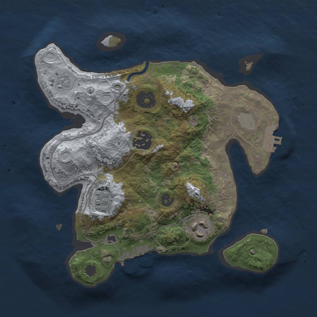 Rust Map: Procedural Map, Size: 2500, Seed: 156380745, 9 Monuments