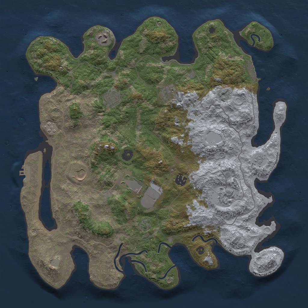 Rust Map: Procedural Map, Size: 4000, Seed: 12568973, 15 Monuments