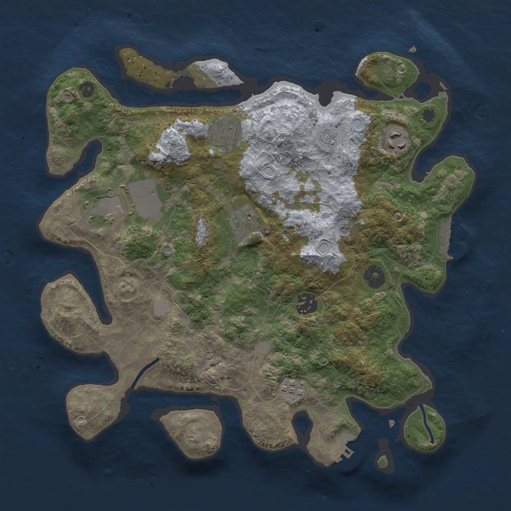 Rust Map: Procedural Map, Size: 3500, Seed: 13929, 13 Monuments