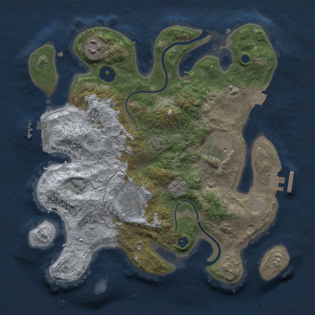 Rust Map: Procedural Map, Size: 3000, Seed: 163898581, 10 Monuments