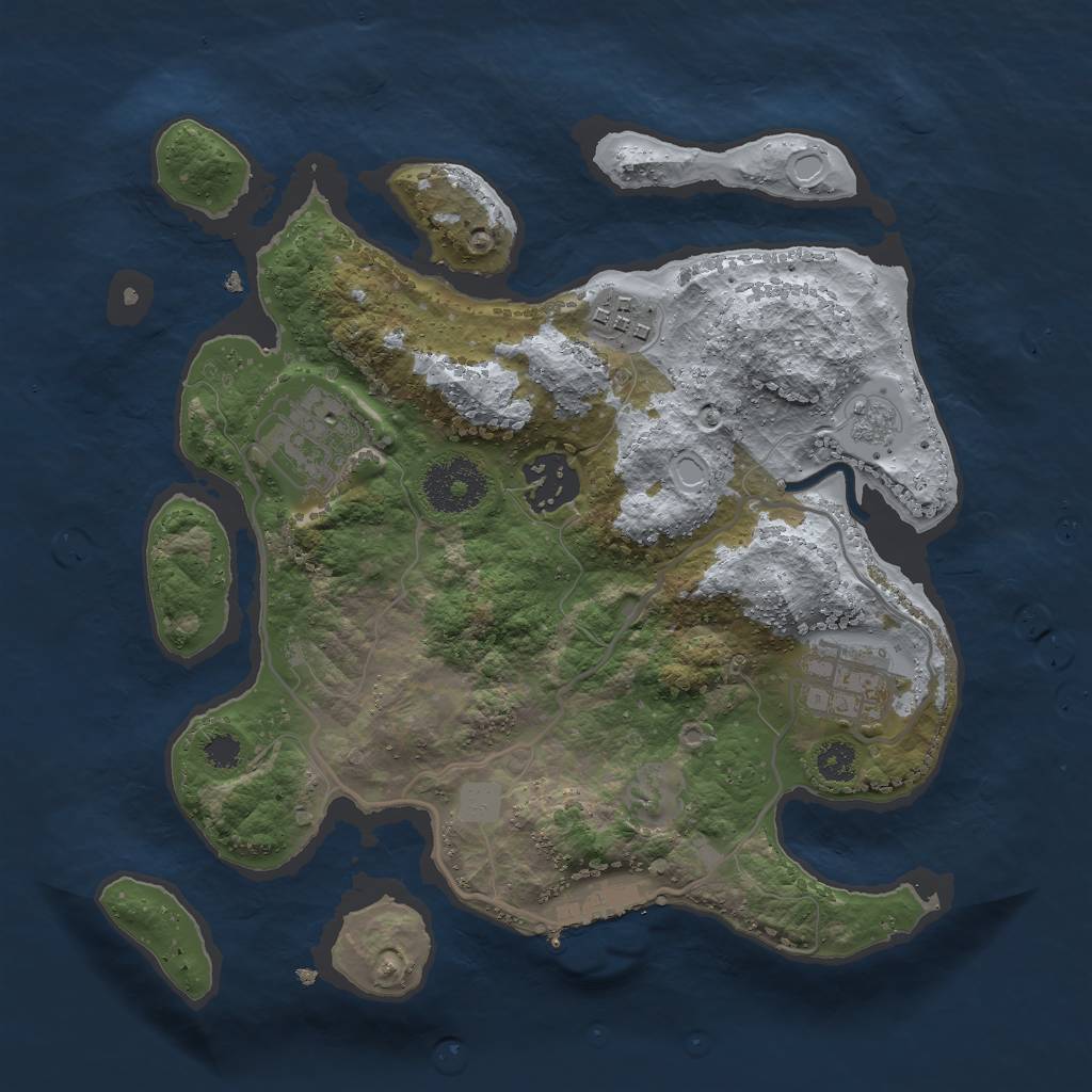 Rust Map: Procedural Map, Size: 2800, Seed: 226451743, 9 Monuments