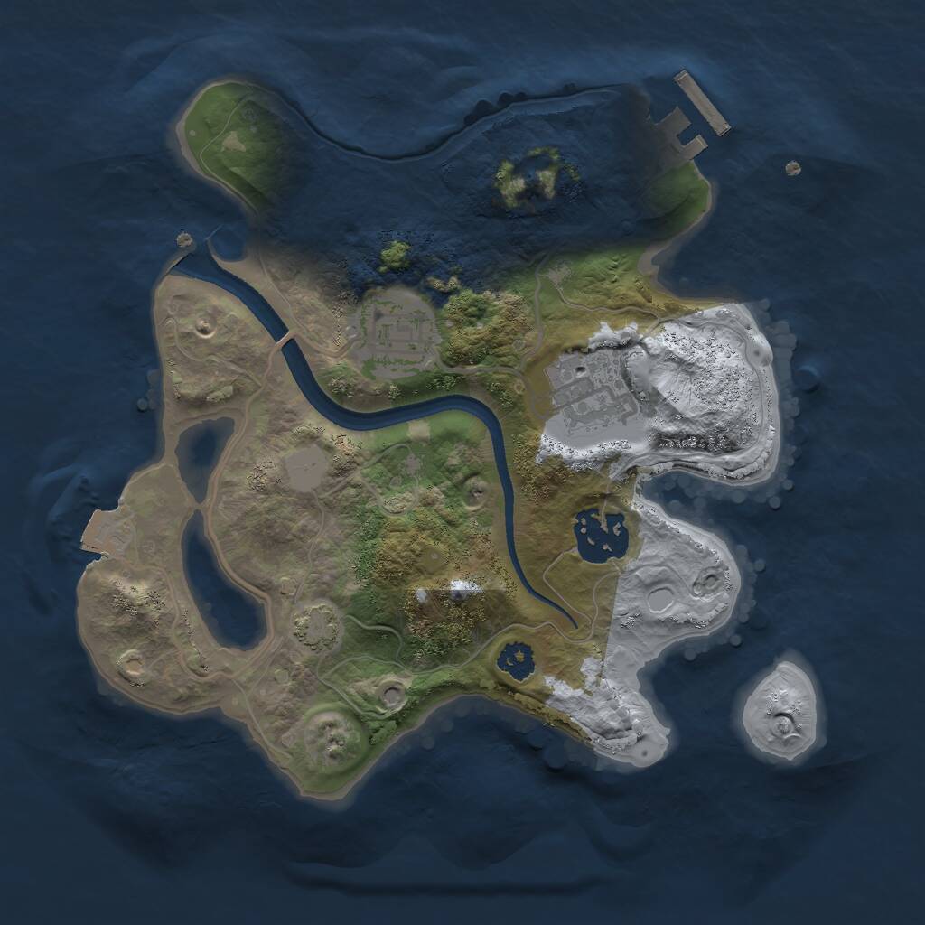 Rust Map: Procedural Map, Size: 2500, Seed: 5600, 6 Monuments