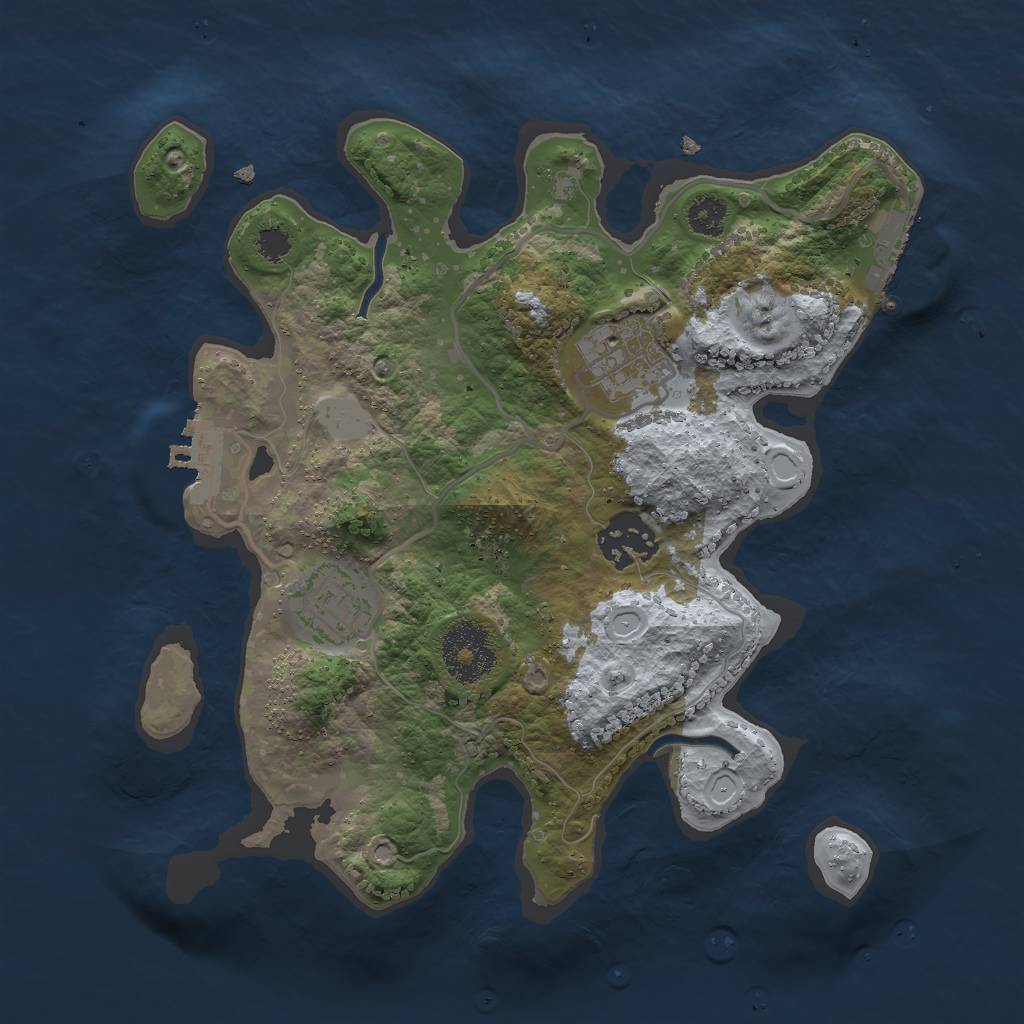 Rust Map: Procedural Map, Size: 2700, Seed: 1482709826, 8 Monuments