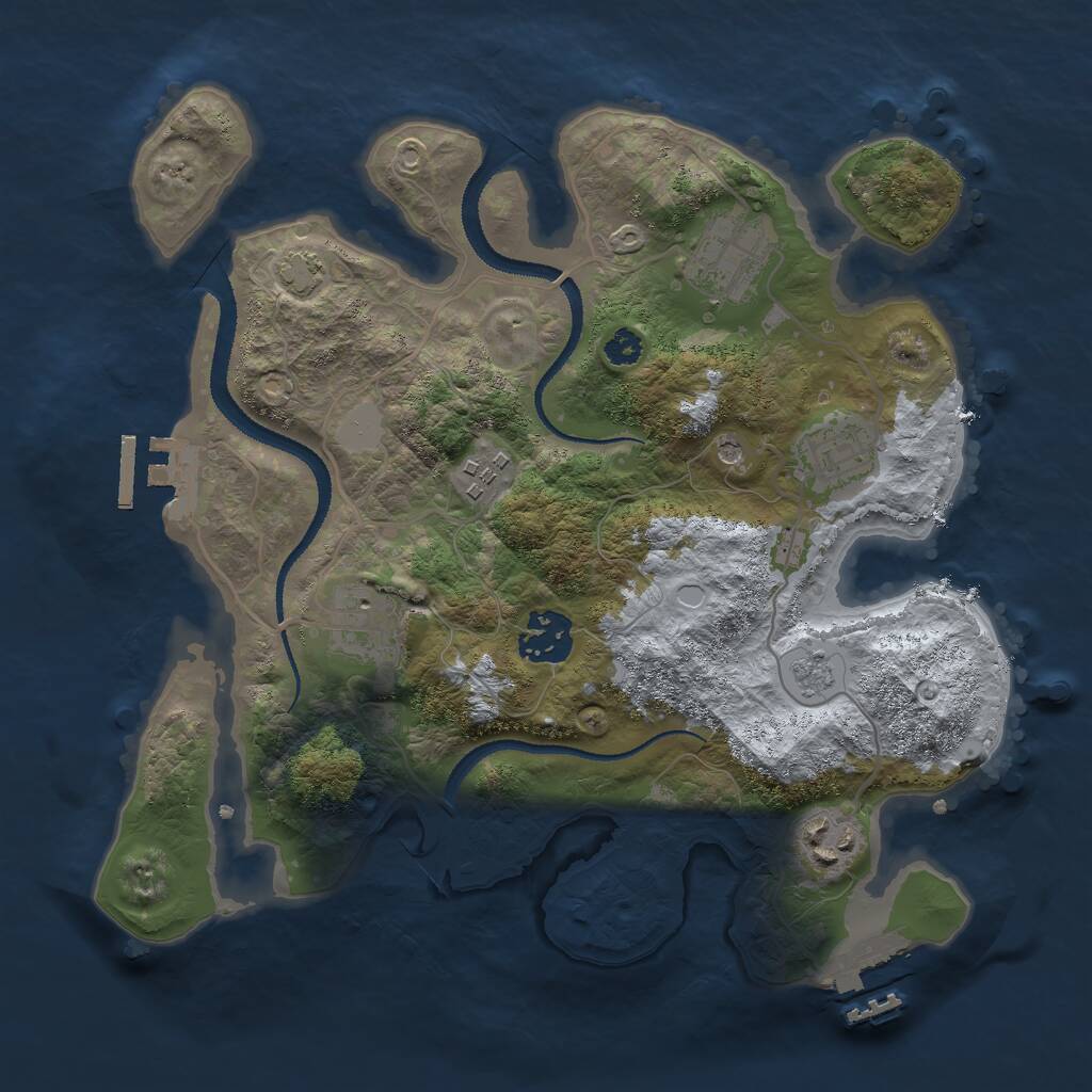 Rust Map: Procedural Map, Size: 3000, Seed: 1528678112, 12 Monuments