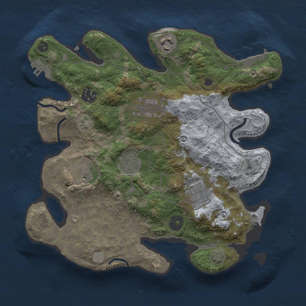 Rust Map: Procedural Map, Size: 3000, Seed: 92494, 14 Monuments