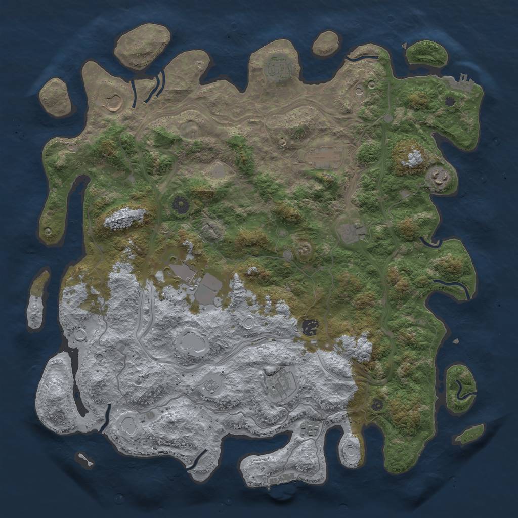 Rust Map: Procedural Map, Size: 4500, Seed: 142522653, 16 Monuments