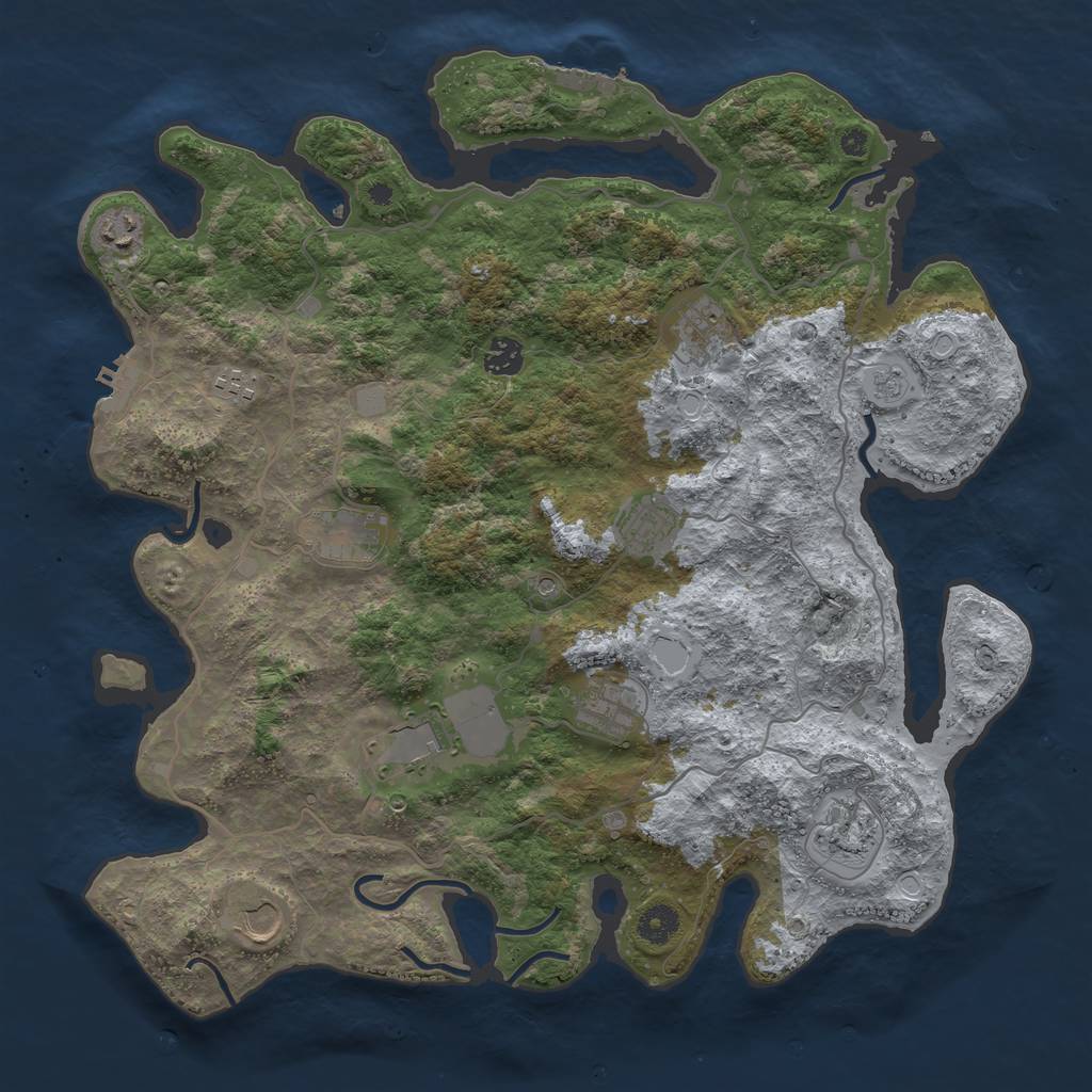Rust Map: Procedural Map, Size: 4096, Seed: 380691688, 17 Monuments