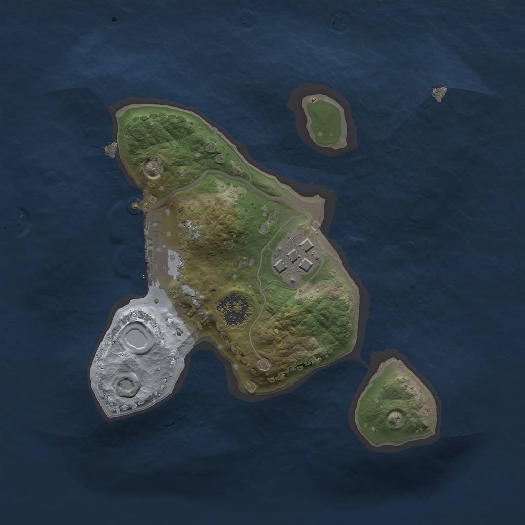 Rust Map: Procedural Map, Size: 1750, Seed: 154255, 5 Monuments