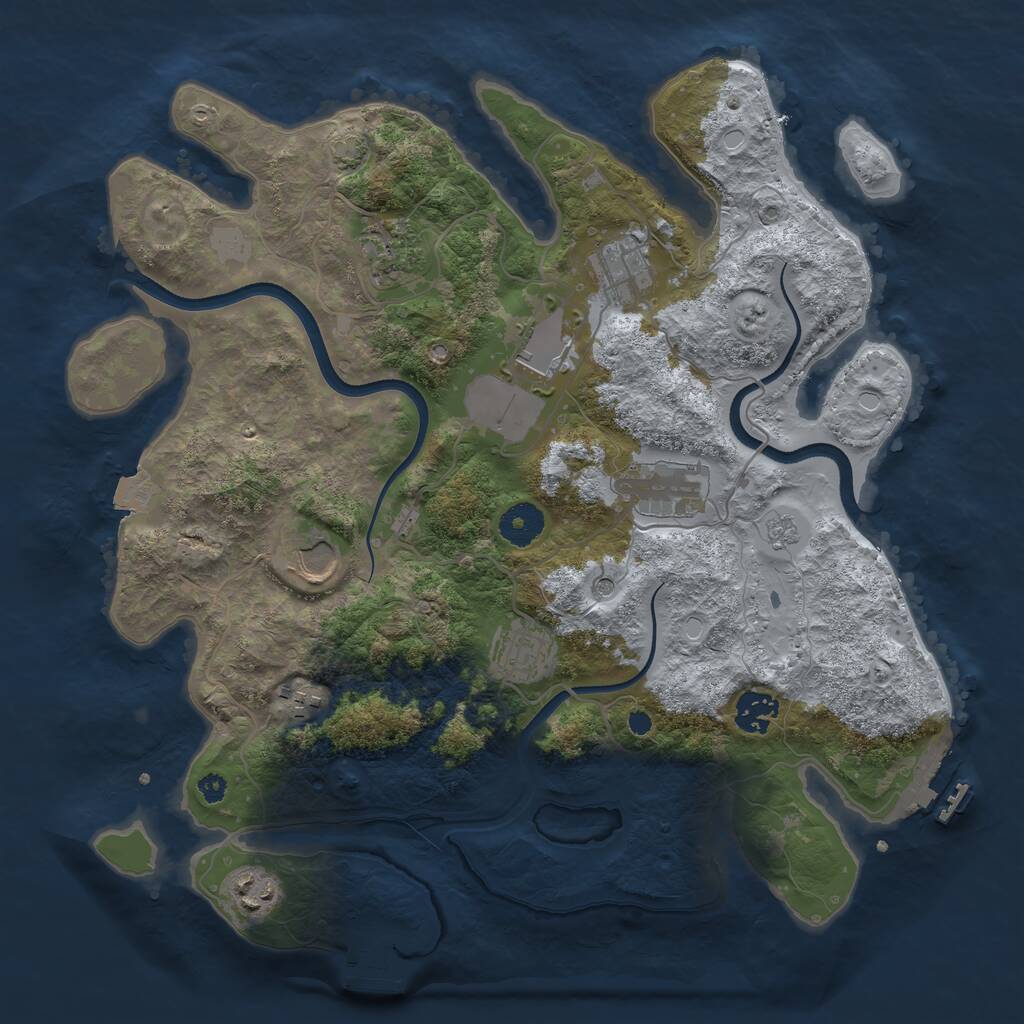 Rust Map: Procedural Map, Size: 3600, Seed: 6390783, 15 Monuments