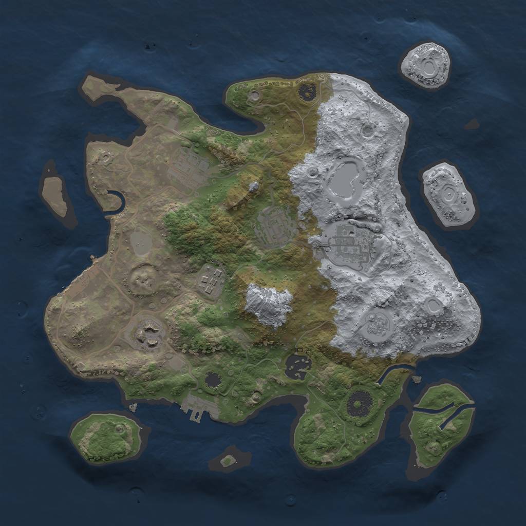 Rust Map: Procedural Map, Size: 3000, Seed: 17628149, 12 Monuments